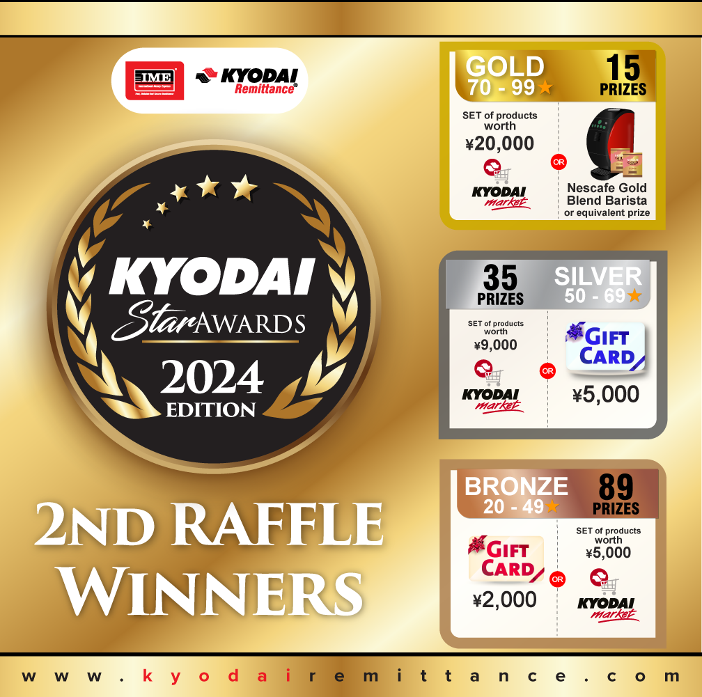 KYODAI Star Awards Second raffle winners